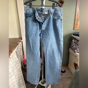 Vintage Levi's button fly 501 light wash Straight leg Jeans 40X32 Y2K dad jeans